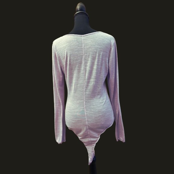 Adore Me Lavendar Long-Sleeve Snap-Up One Piece - Picture 3 of 4